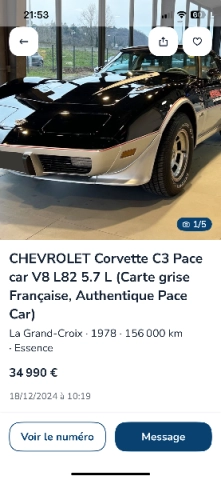 Future achat corvette c3 stingray